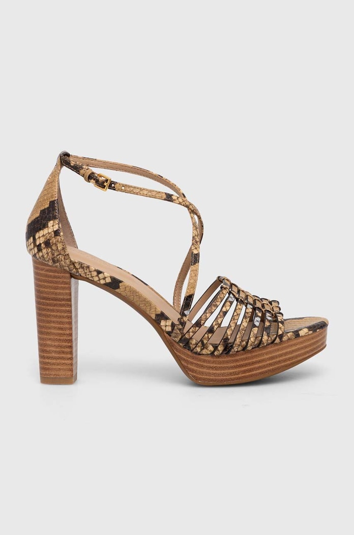 Lauren Ralph Lauren sandały skórzane Shelby słupek beżowy 802925332001.200