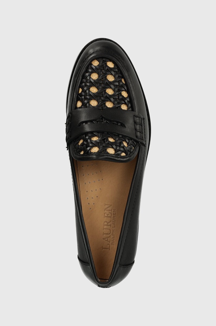 Kožené mokasíny Lauren Ralph Lauren Wynnie II černá 802925342001.001