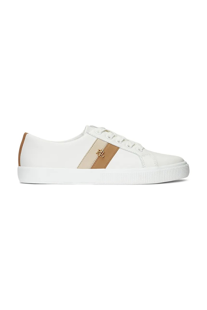 Lauren Ralph Lauren tenisówki skórzane Janson II płaska biały 802925365001.100