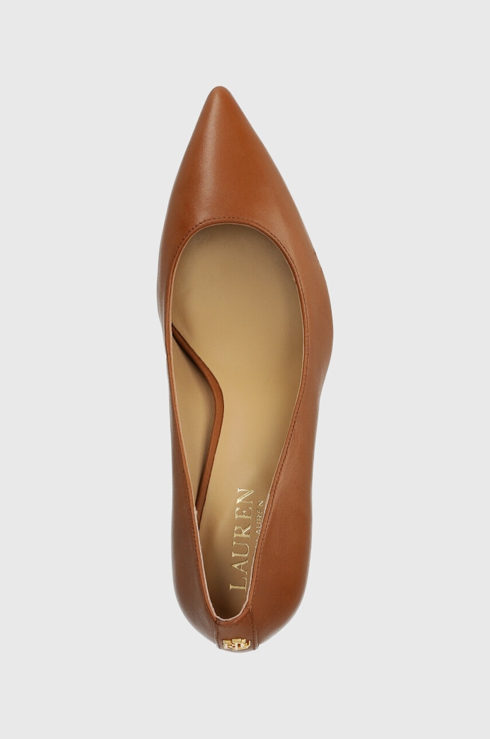 Lauren Ralph Lauren szpilki skórzane Lanette brązowy 802940602002.270