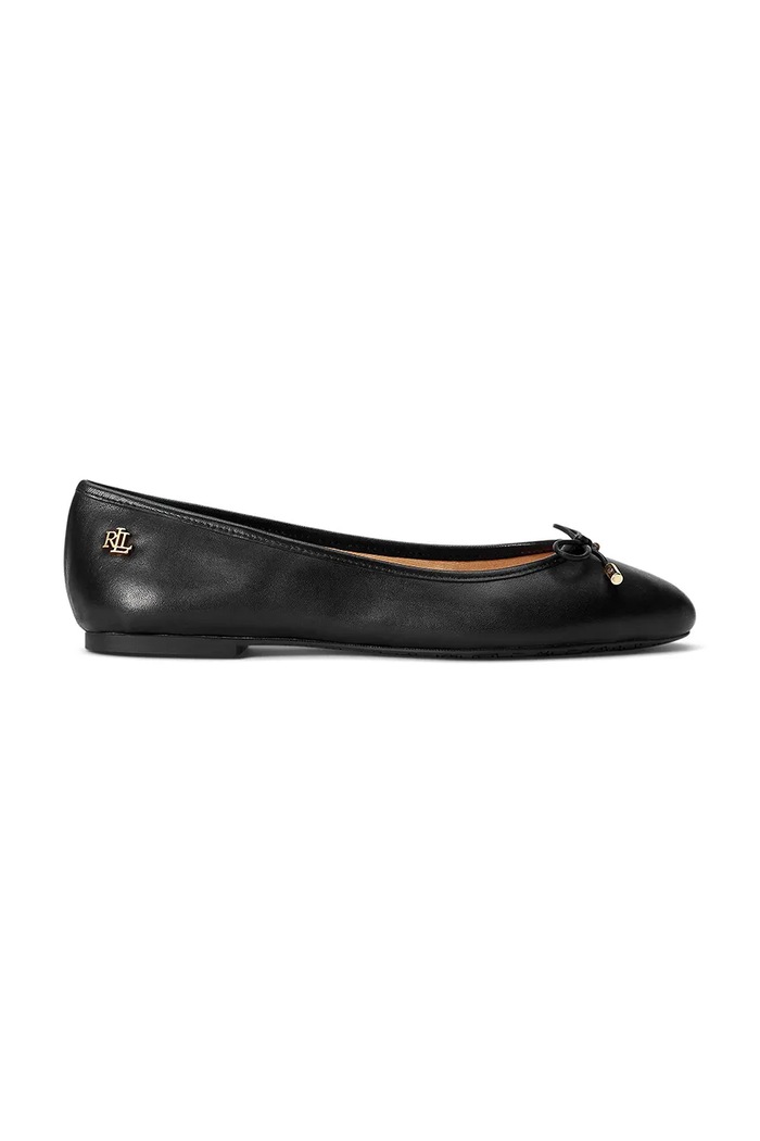Lauren Ralph bőr balerina cipő Jayna fekete 802940603001.001