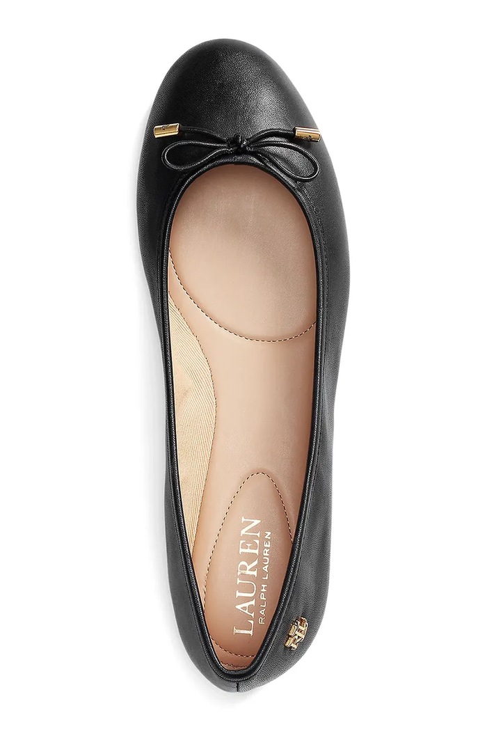 Cipők Lauren Ralph bőr balerina cipő Jayna 802940603001.001 fekete