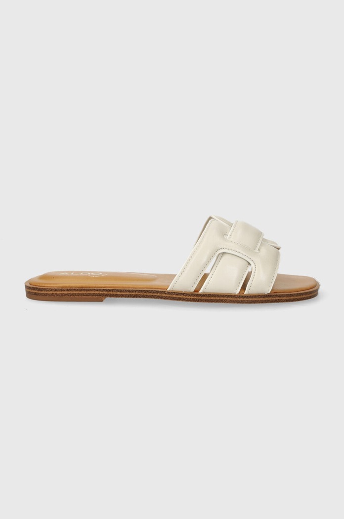 Aldo ciabatte slide in pelle ELENAA pelle fiore bianco 13706551.ELENAA