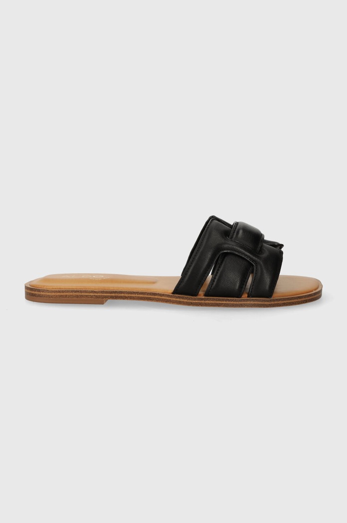 Aldo ciabatte slide in pelle ELENAA pelle fiore nero 13706552.ELENAA