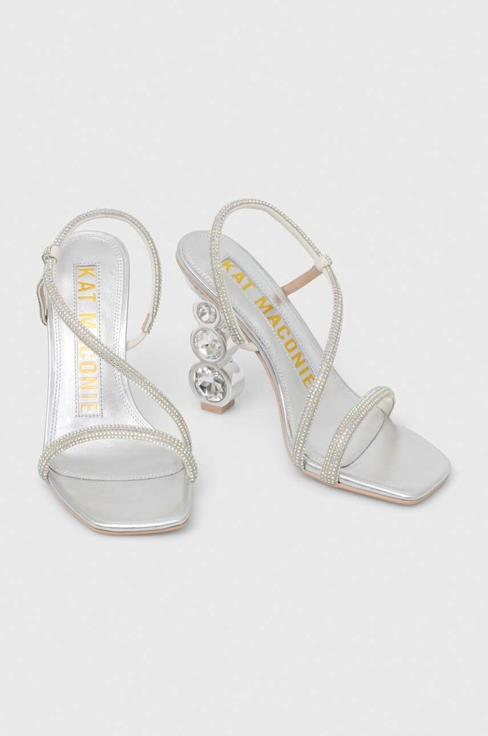Δερμάτινα πέδιλα Kat Maconie Kabita KABITA.COCO.CREAM ασημί SS24