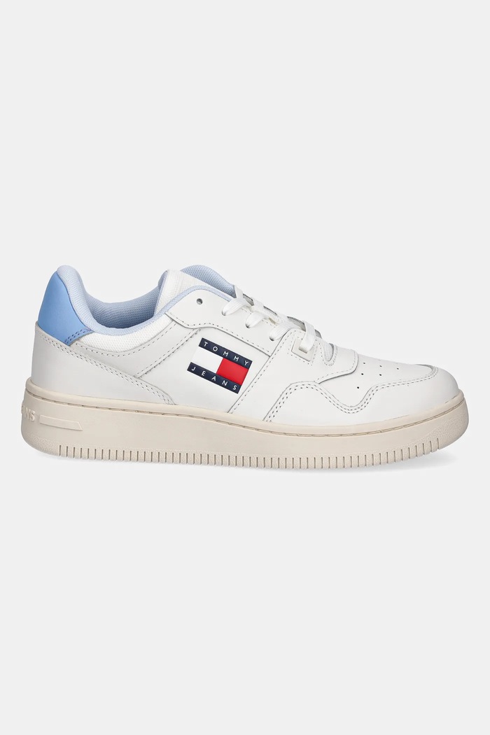 Kožené tenisky Tommy Jeans TJW RETRO BASKET ESS EN0EN02505 biela SS25