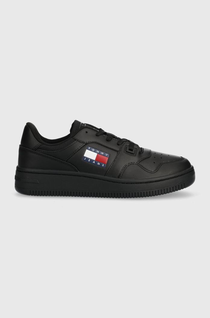Tommy Jeans Sneakersy skórzane TJW RETRO BASKET ESS czarny EN0EN02505