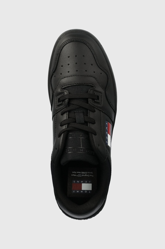 Sneakersy skórzane TJW RETRO BASKET ESS Tommy Jeans EN0EN02505 czarny