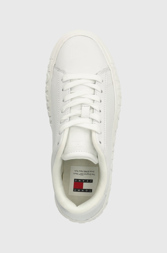 Kožené tenisky Tommy Jeans TJW LEATHER CUPSOLE ESS biela EN0EN02507