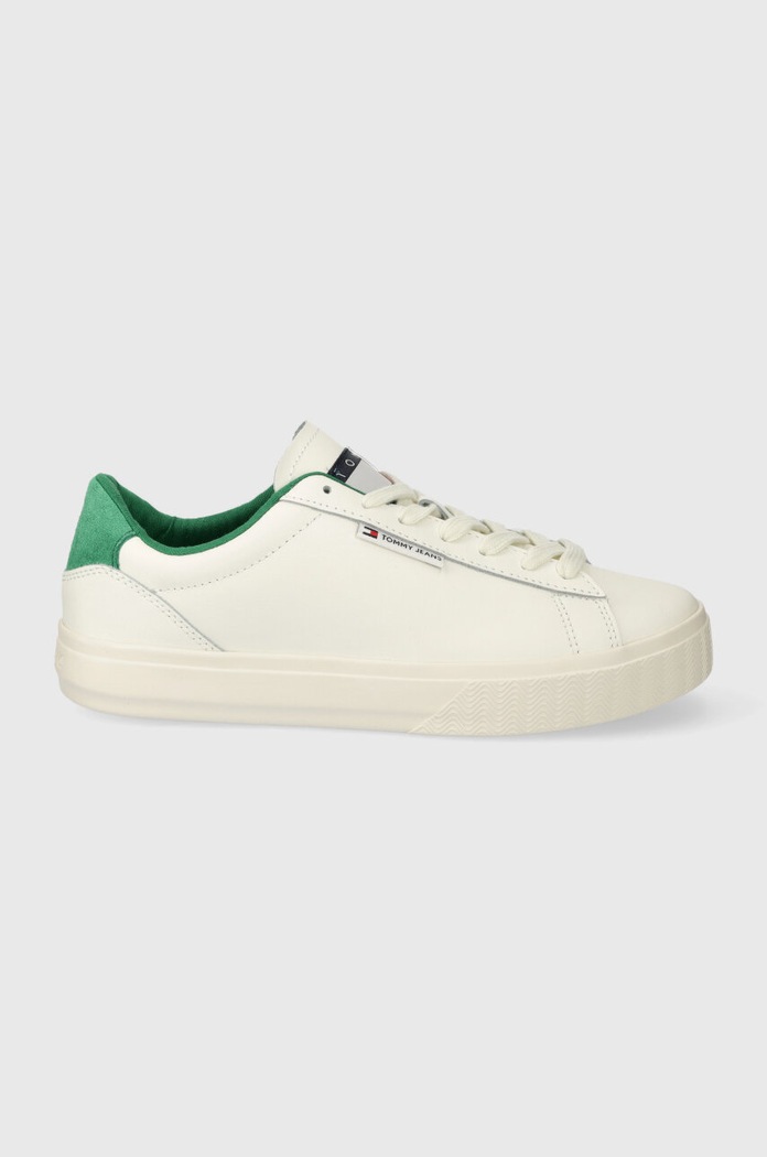 Tenisky Tommy Jeans TJW CUPSOLE SNEAKER ESS imitácia semišu biela EN0EN02508