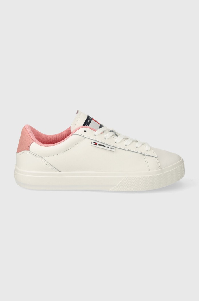 Маратонки Tommy Jeans TJW CUPSOLE SNEAKER ESS еко велур бял EN0EN02508