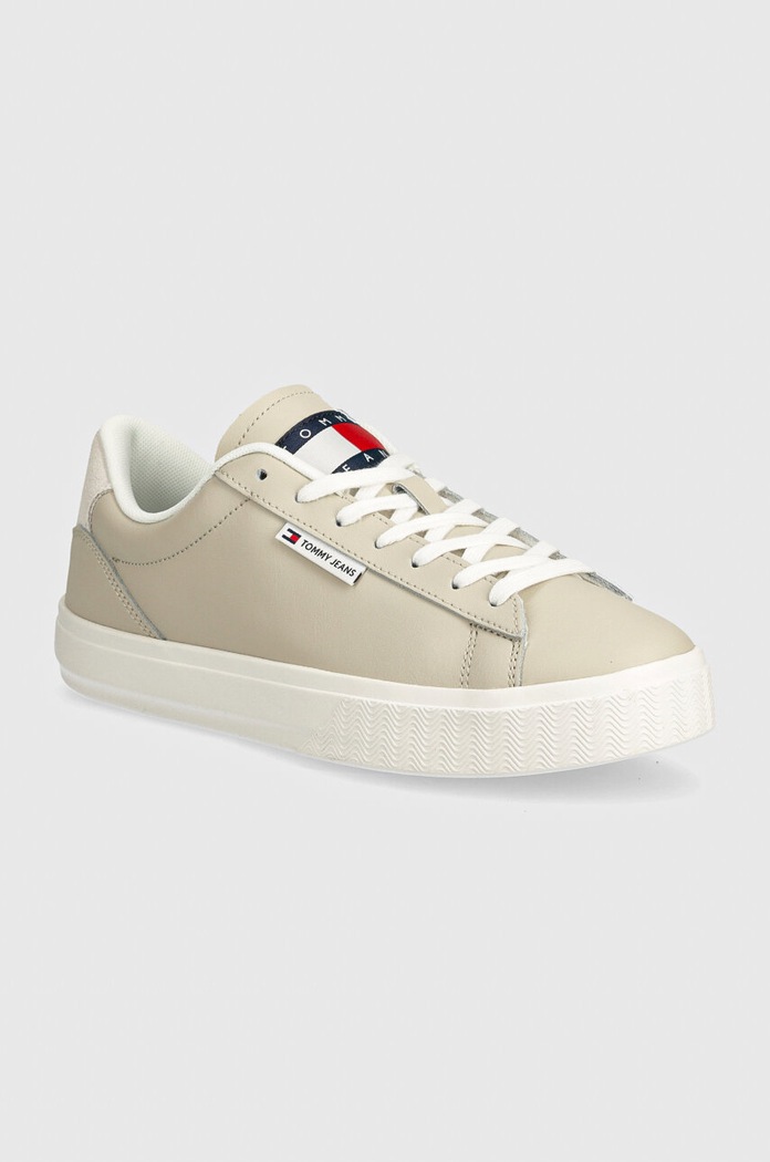 Sneakers Tommy Jeans TJW CUPSOLE SNEAKER ESS απομίμηση σουέτ μπεζ EN0EN02508