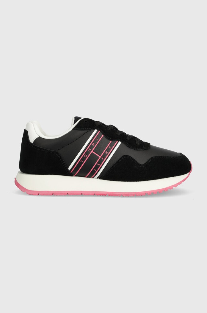 Tommy Jeans sneakersy TJW EVA RUNNER MAT MIX ESS skóra zamszowa czarny EN0EN02510