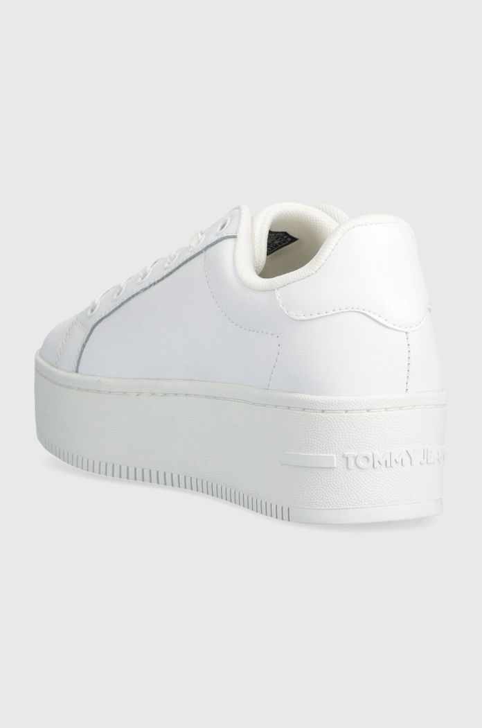 Boty Kožené sneakers boty Tommy Jeans TJW FLATFORM ESS EN0EN02518 bílá