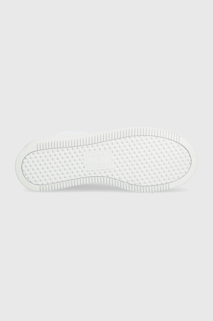 Kožené sneakers boty Tommy Jeans TJW FLATFORM ESS EN0EN02518 bílá