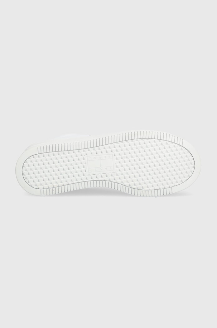Kožené sneakers boty Tommy Jeans TJW FLATFORM ESS EN0EN02518 bílá