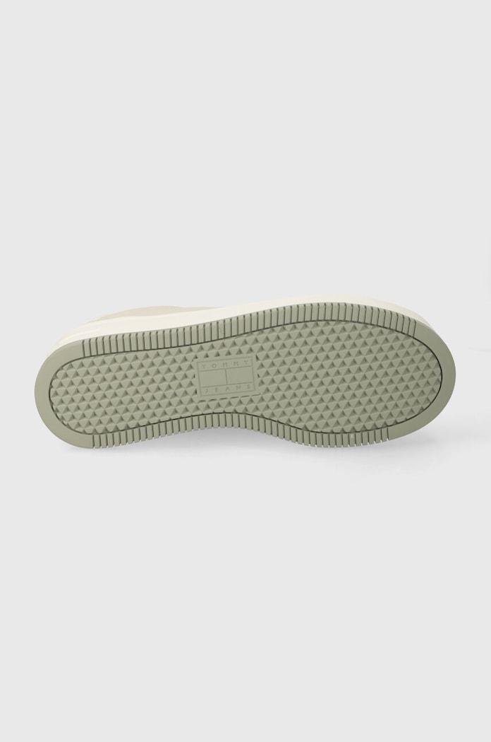 Tommy Jeans sneakers din piele TJW FLATFORM ESS EN0EN02518 bej