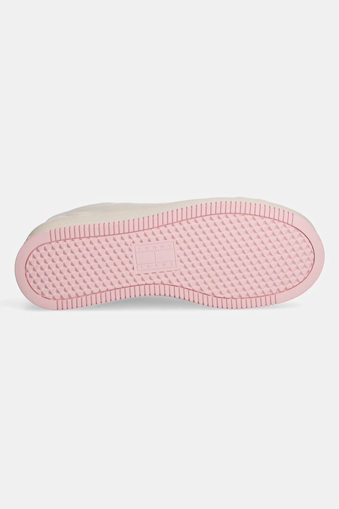 Kožené tenisky Tommy Jeans TJW FLATFORM ESS EN0EN02518 béžová