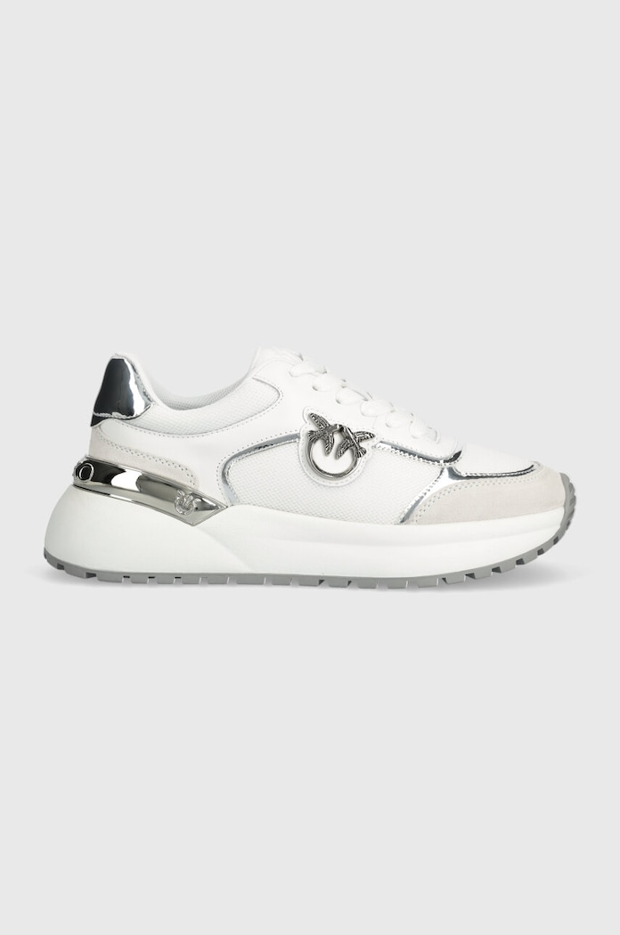 Pinko sneakersy Gem skóra zamszowa biały SS0019.P027.ZI6