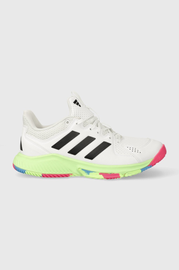 Halová obuv adidas Performance Court Flight halowe imitácia kože biela IE0840