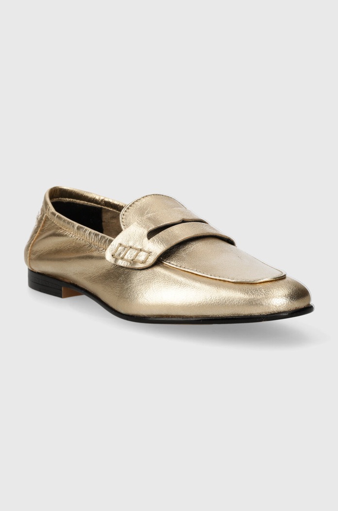 Tommy Hilfiger mokasyny skórzane ESSENTIAL GOLDEN LOAFER FW0FW07864 złoty SS24