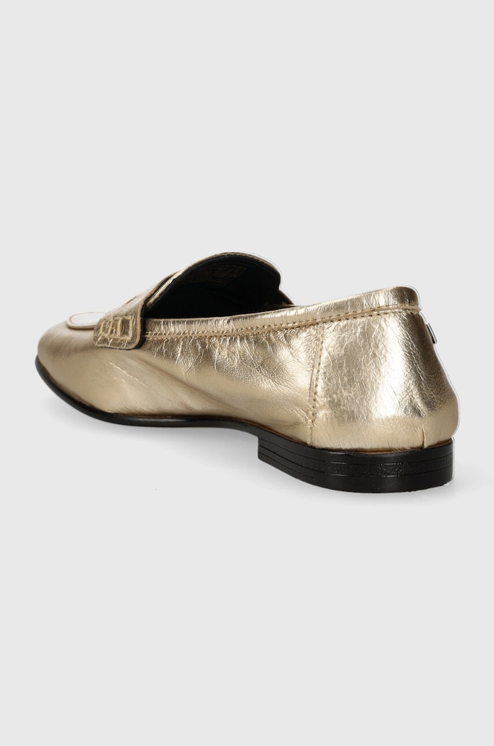 Obuwie Tommy Hilfiger mokasyny skórzane ESSENTIAL GOLDEN LOAFER FW0FW07864 złoty