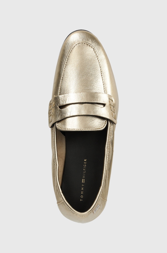 Tommy Hilfiger mokasyny skórzane ESSENTIAL GOLDEN LOAFER złoty FW0FW07864