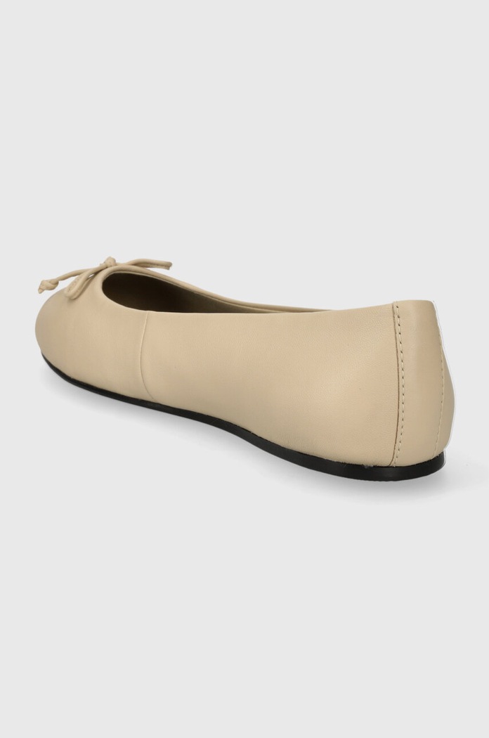 Boty Kožené baleríny Tommy Hilfiger ESSENTIAL LEATHER BALLERINA FW0FW07768 béžová