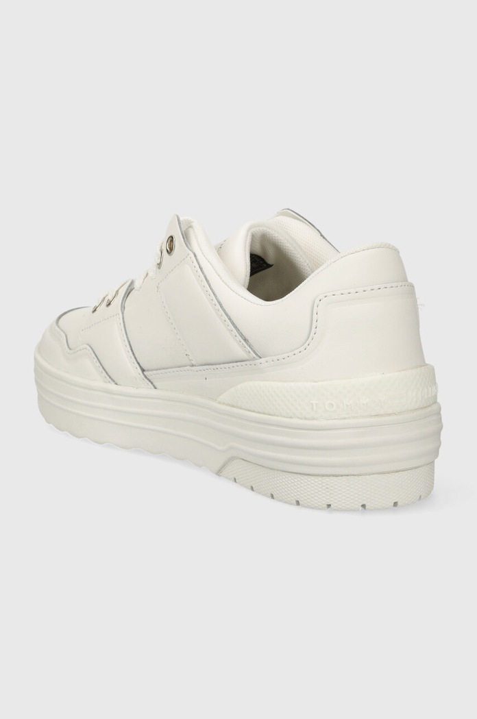 Boty Kožené tenisky Tommy Hilfiger TH BASKET SNEAKER LO FW0FW07756 bílá