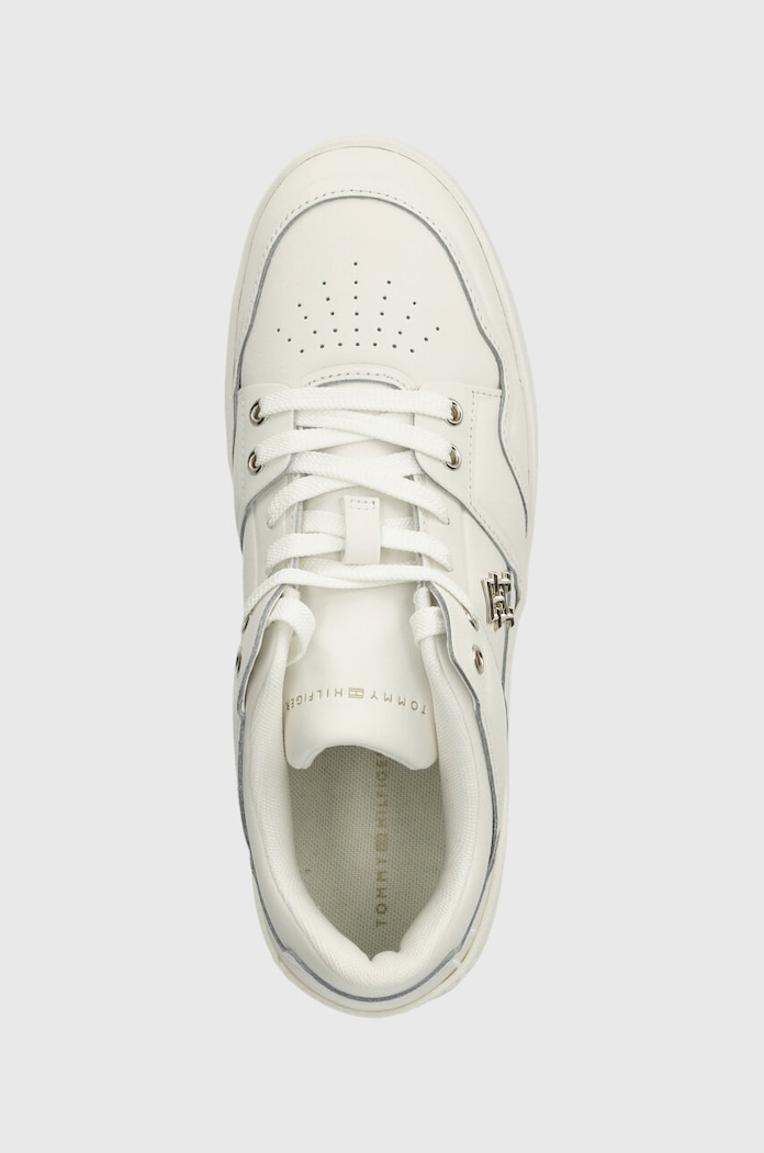 Kožené tenisky Tommy Hilfiger TH BASKET SNEAKER LO bílá FW0FW07756