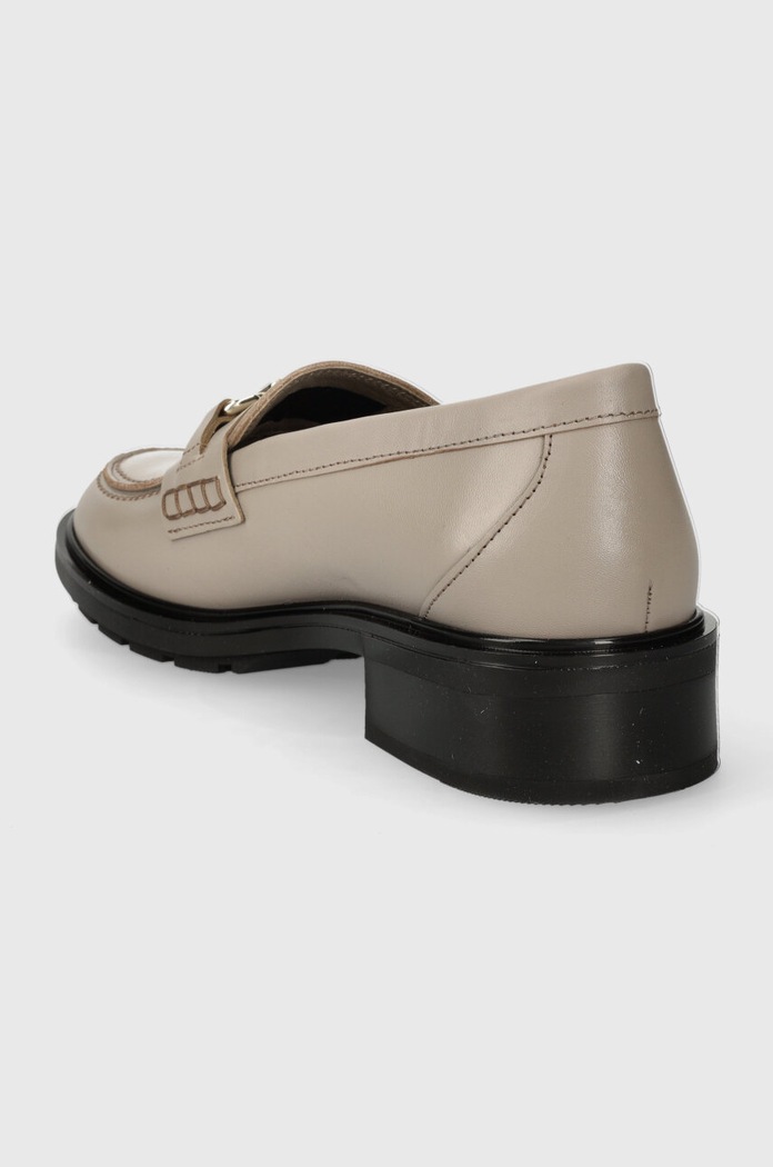 Obuwie Tommy Hilfiger mokasyny skórzane TH HARDWARE LOAFER FW0FW07765 beżowy