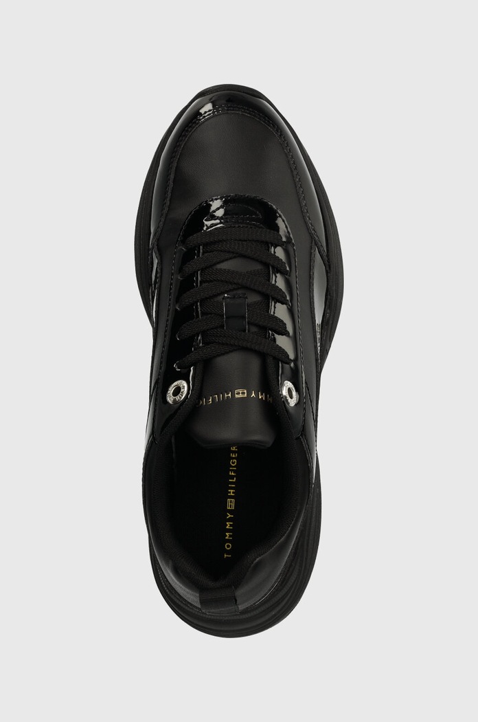 Tommy Hilfiger sneakers WOMENS CHUNKY RUNNER PATENT negru FW0FW07867