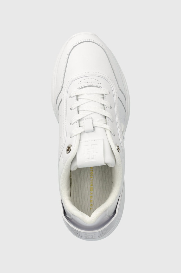 Δερμάτινα sneakers Tommy Hilfiger TECH HEEL RUNNER λευκό FW0FW07701