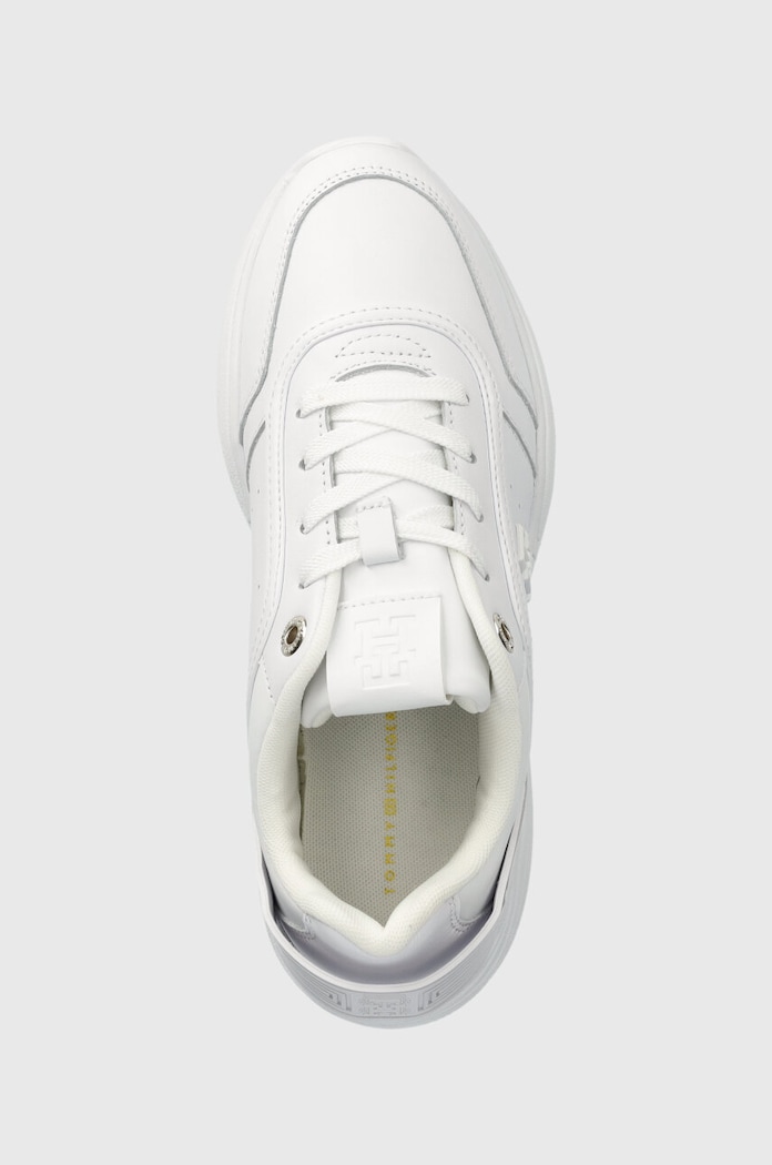 Δερμάτινα sneakers Tommy Hilfiger TECH HEEL RUNNER λευκό FW0FW07701