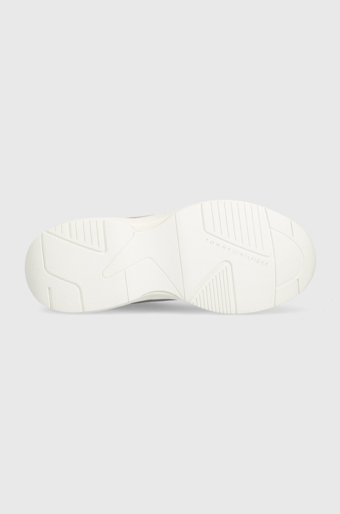 Tommy Hilfiger sneakersy skórzane TECH HEEL RUNNER FW0FW07701 beżowy