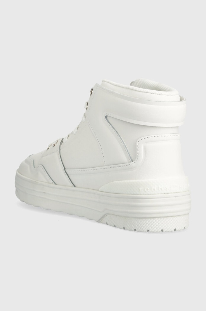 Boty Kožené tenisky Tommy Hilfiger TH BASKET SNEAKER HI FW0FW07757 bílá