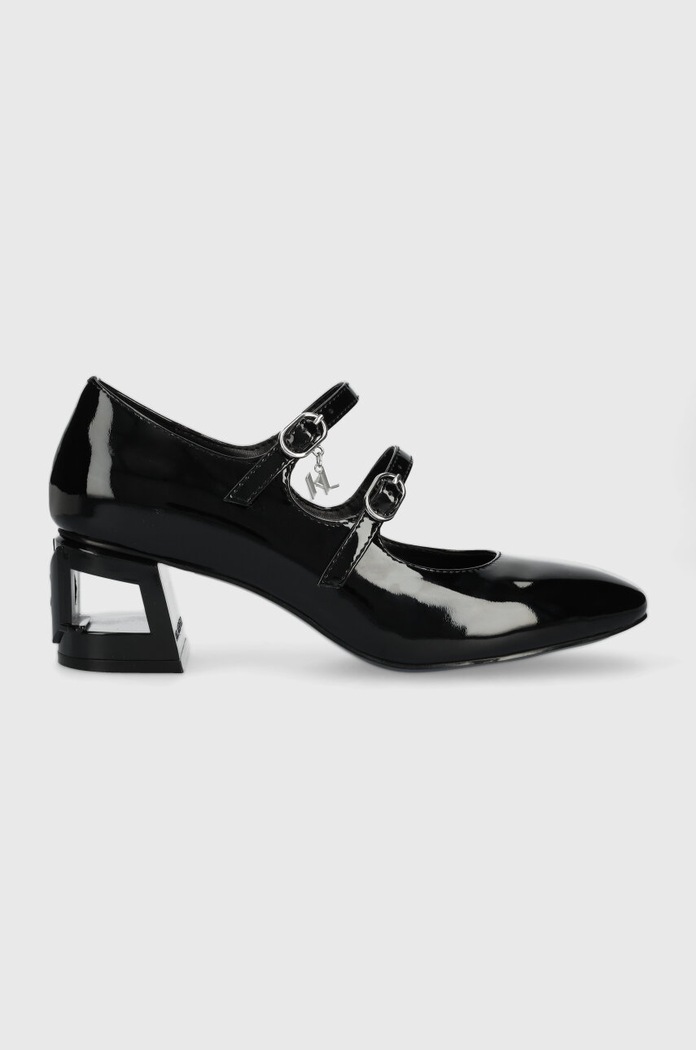 Karl Lagerfeld czółenka skórzane TETRA HEEL 5-8 cm czarny KL31613.1BP