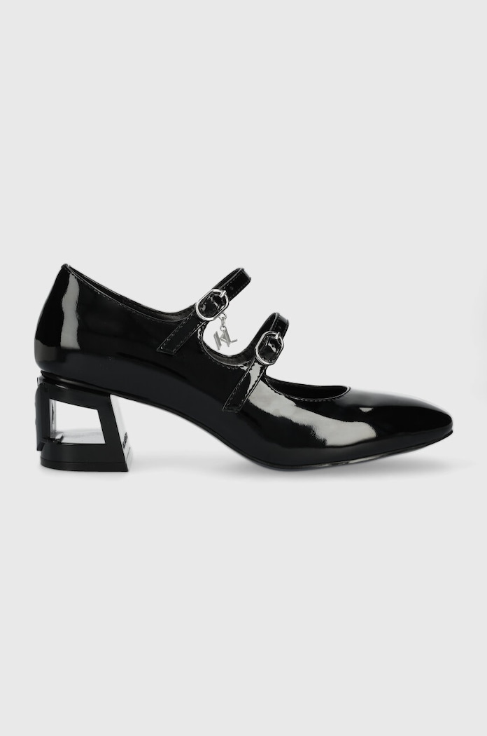 Karl Lagerfeld czółenka skórzane TETRA HEEL 5-8 cm czarny KL31613.1BP