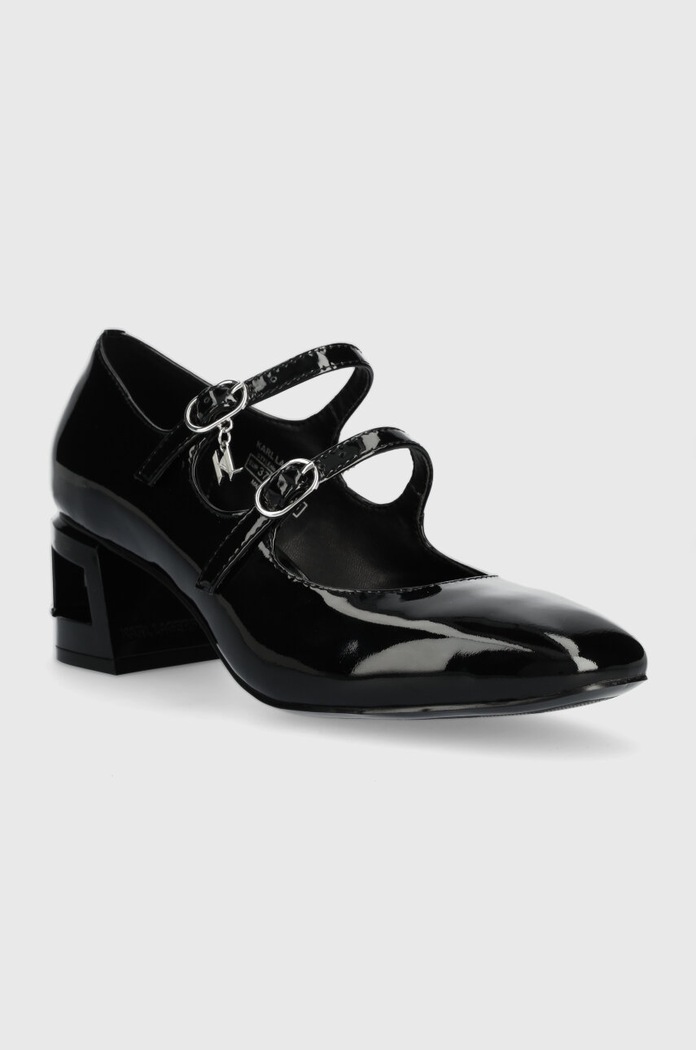 Karl Lagerfeld czółenka skórzane TETRA HEEL KL31613.1BP czarny SS24