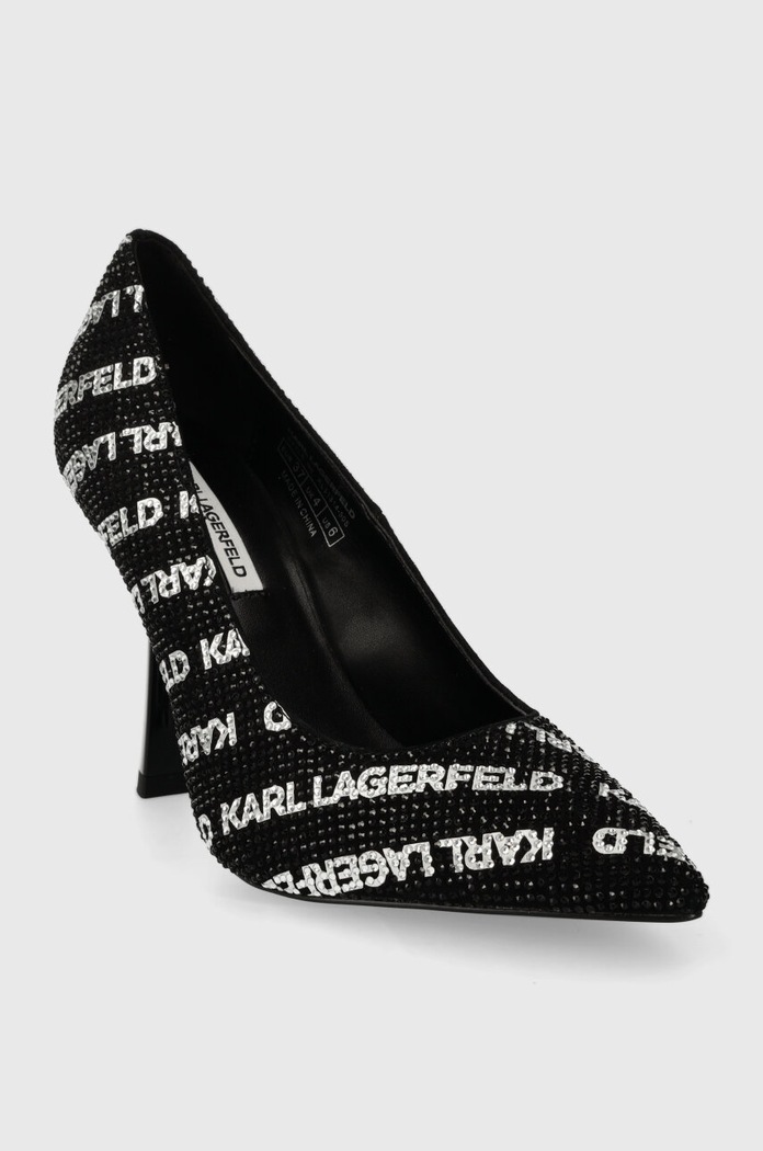 Visoke pete iz semiša Karl Lagerfeld PANDARA II KL31314.50S črna SS24
