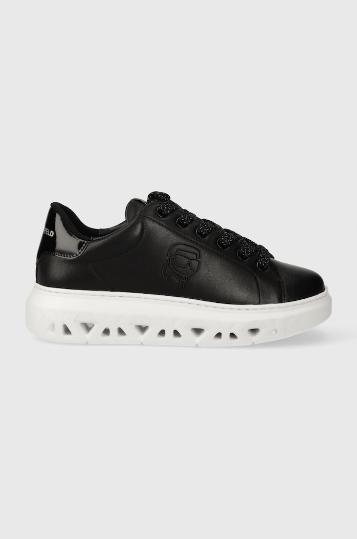 Karl Lagerfeld sneakersy skórzane KAPRI KITE platforma czarny KL64530N.000