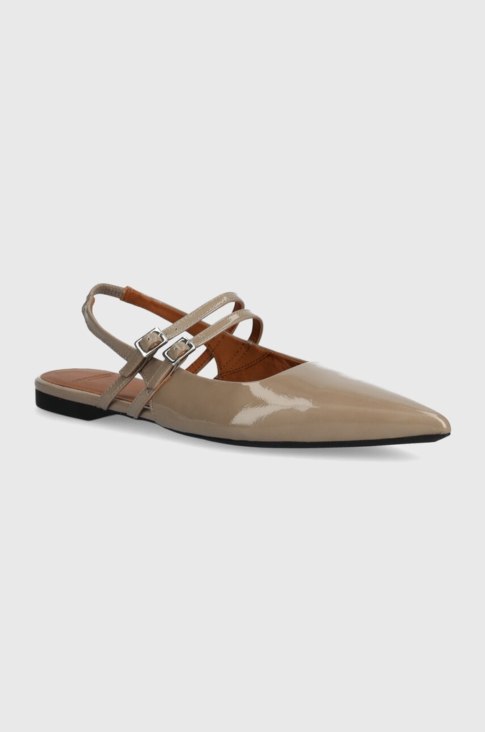 Vagabond Shoemakers baleriny skórzane HERMINE skóra lakierowana beżowy 5733.260.09