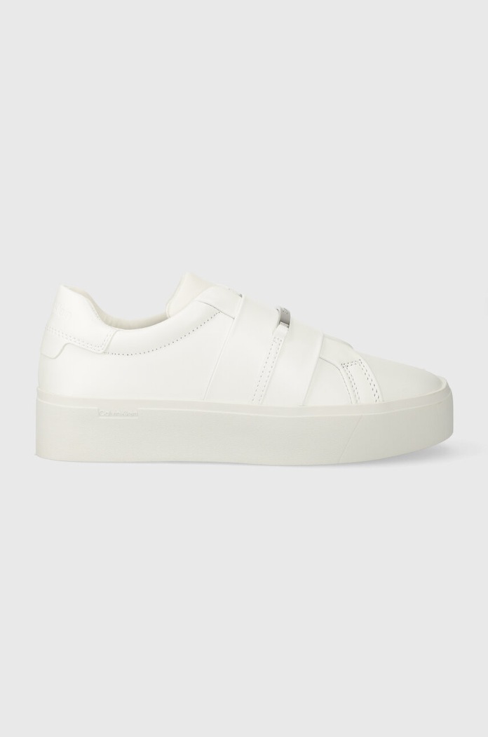 Tenisky Calvin Klein FLATFORM CUPSOLE SLIP ON W/HW imitace kůže bílá HW0HW01862