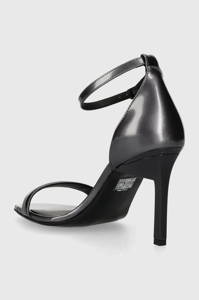 Obuwie Calvin Klein sandały skórzane GEO STIL SQUARE SANDAL 90-PEARL HW0HW01993 szary