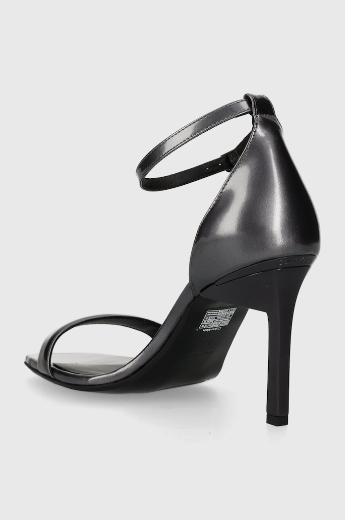 Obuwie Calvin Klein sandały skórzane GEO STIL SQUARE SANDAL 90-PEARL HW0HW01993 szary