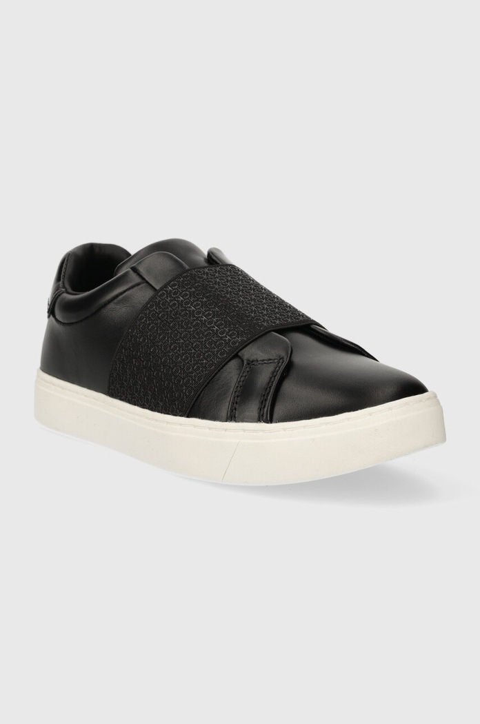 Kožené tenisky Calvin Klein CLEAN CUPSOLE SLIP ON HW0HW02007 černá SS24
