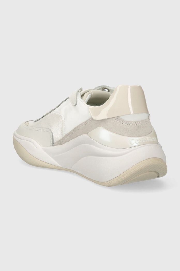 Boty Tenisky Calvin Klein CLOUD WEDGE LACE UP-PEARLIZED HW0HW02040 bílá