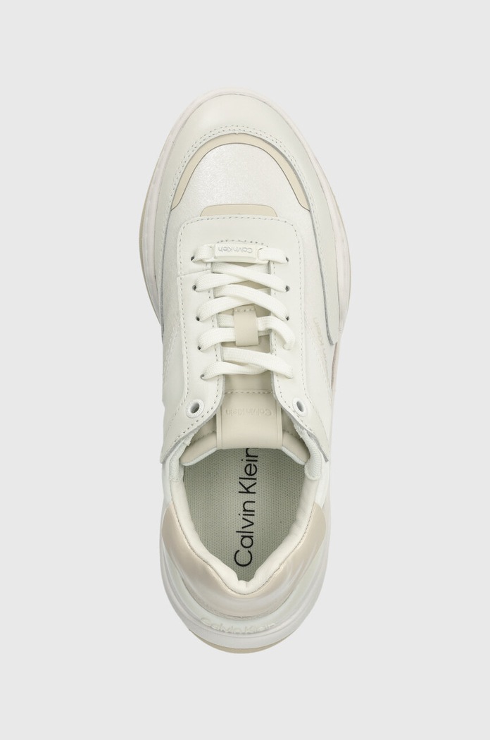 Tenisky Calvin Klein CLOUD WEDGE LACE UP-PEARLIZED bílá HW0HW02040