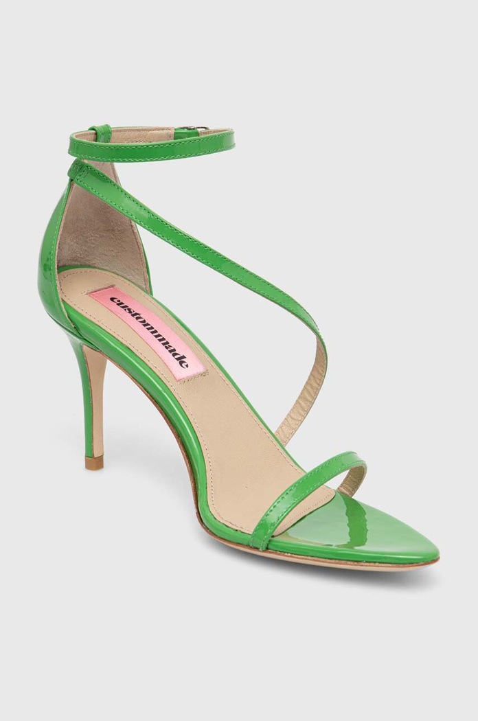 Δερμάτινα πέδιλα Custommade Amy Patent 000200098.311 πράσινο SS24
