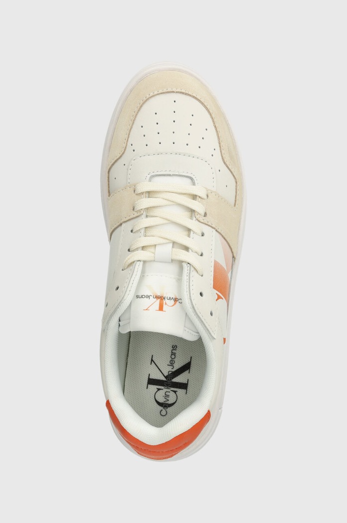 Calvin Klein Jeans sportcipő BOLD FLATF LOW LACE MIX NBS SAT fehér YW0YW01308